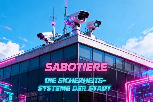 Sabotiere die Sicherheitssysteme der Stadt